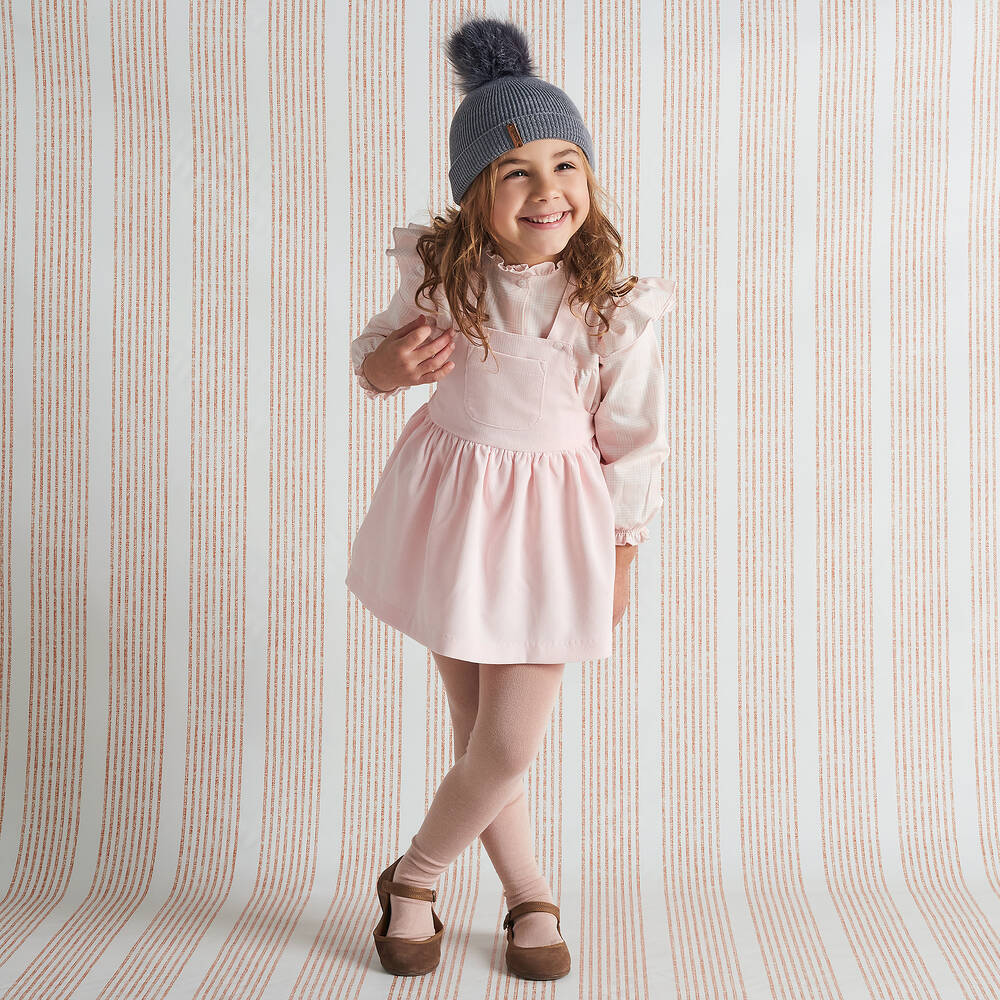 Babidu-Girls Pink Blouse & Corduroy Dress Set | Childrensalon Outlet