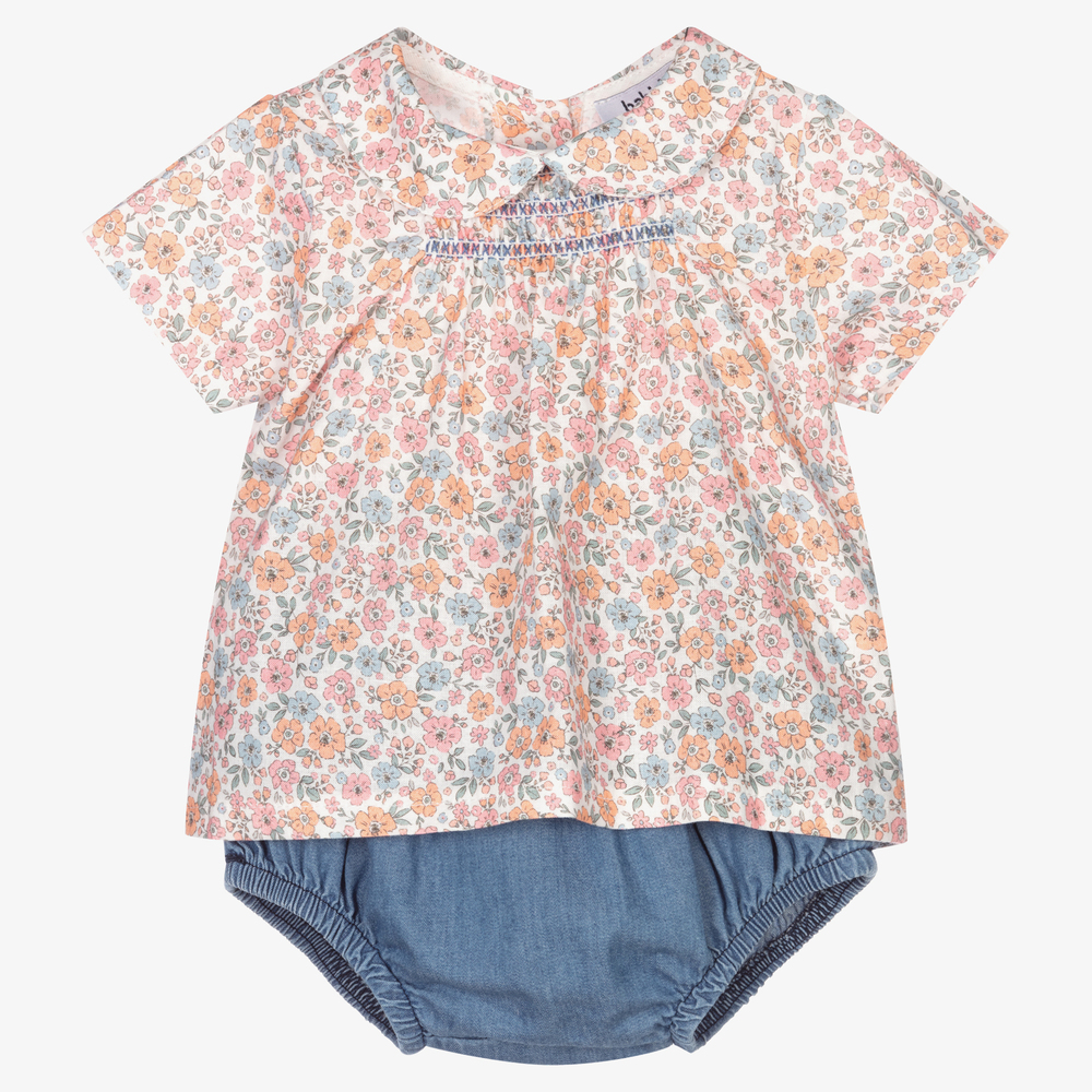 Babidu - Ensemble short rose/bleu Fille | Childrensalon