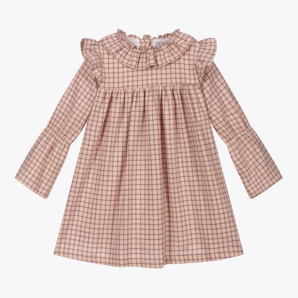 Babidu - Girls Pink Check Dress | Childrensalon