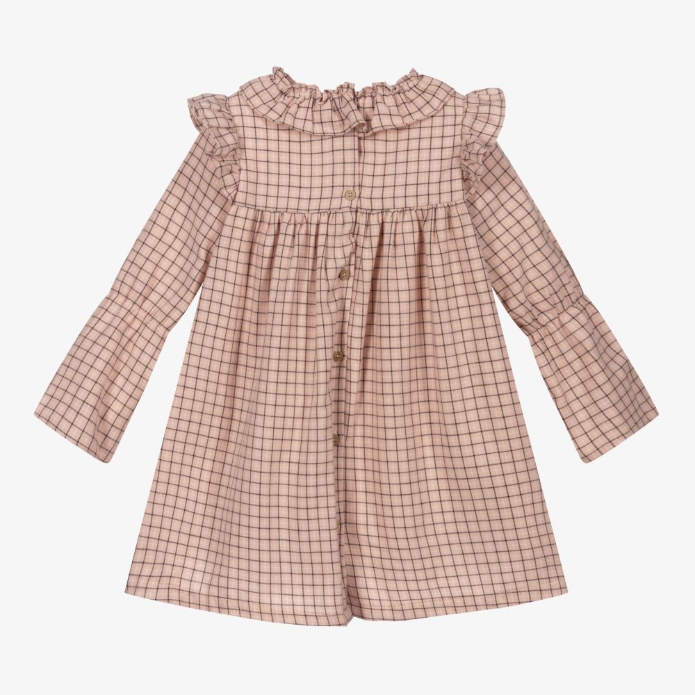 Babidu-Girls Pink Check Dress | Childrensalon Outlet