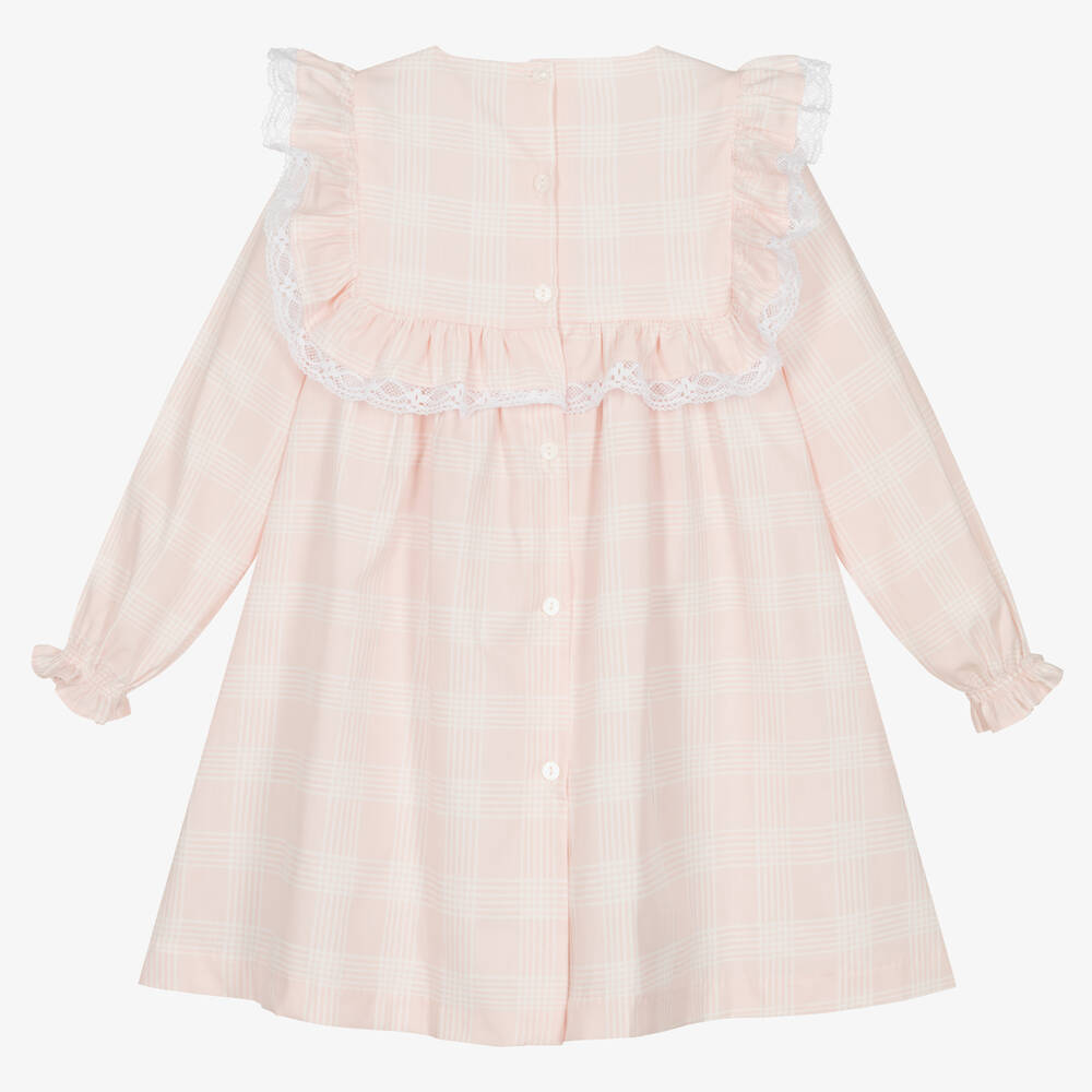 Babidu-فستان أطفال بناتي قطن تويل كاروهات لون زهري | Childrensalon Outlet