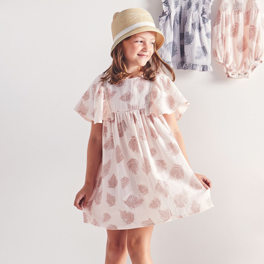 Babidu - Girls Pink Cotton Dress | Childrensalon Outlet