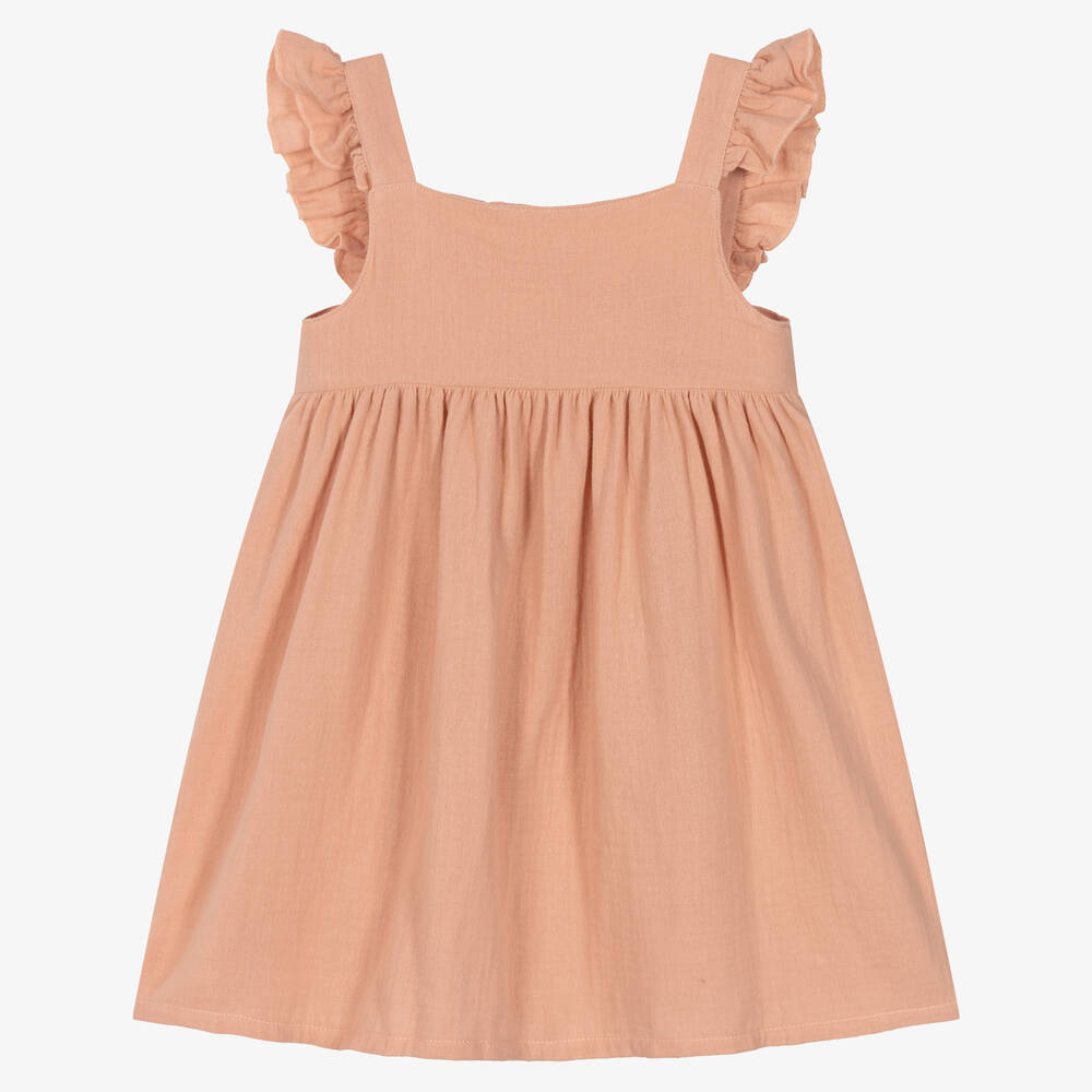 Babidu - Robe rose en coton fille | Childrensalon