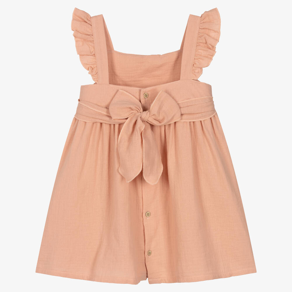 Babidu-Girls Pink Cotton Dress | Childrensalon Outlet