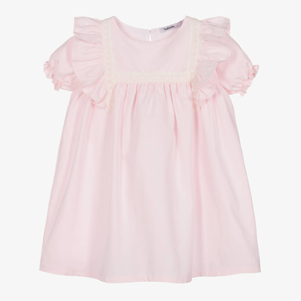 Babidu - Robe rose en coton fille | Childrensalon