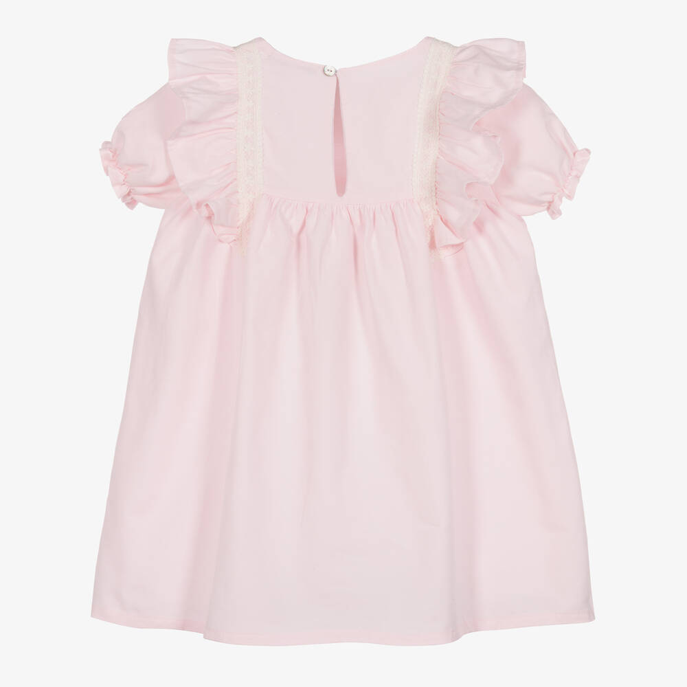 Babidu Girls Pink Cotton Dress Childrensalon Outlet