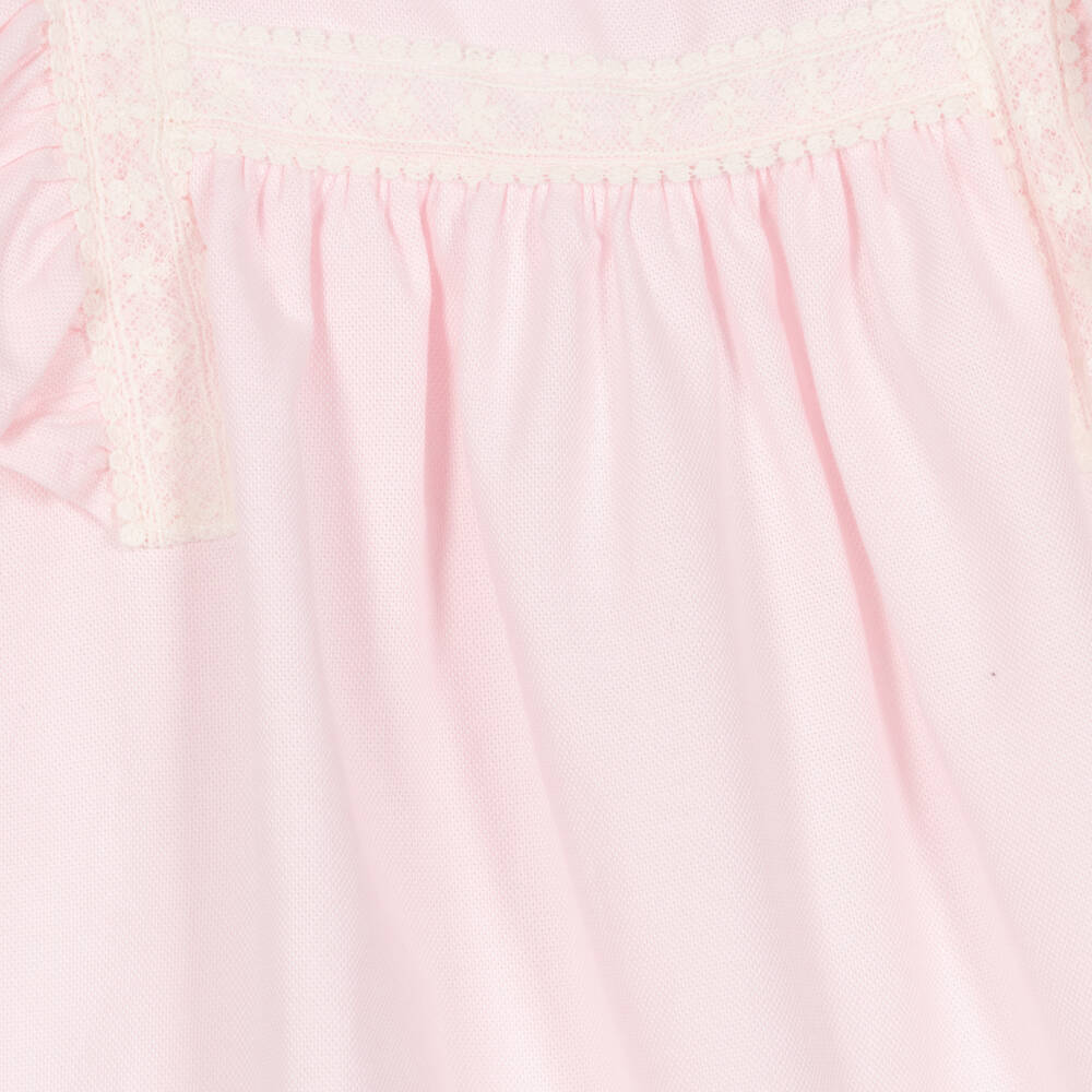 Babidu-Girls Pink Cotton Dress | Childrensalon Outlet
