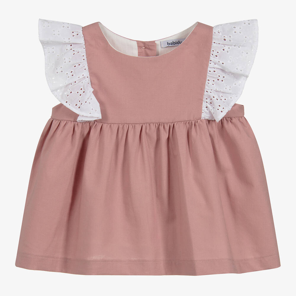 Babidu - Girls Pink Cotton Dress Set | Childrensalon