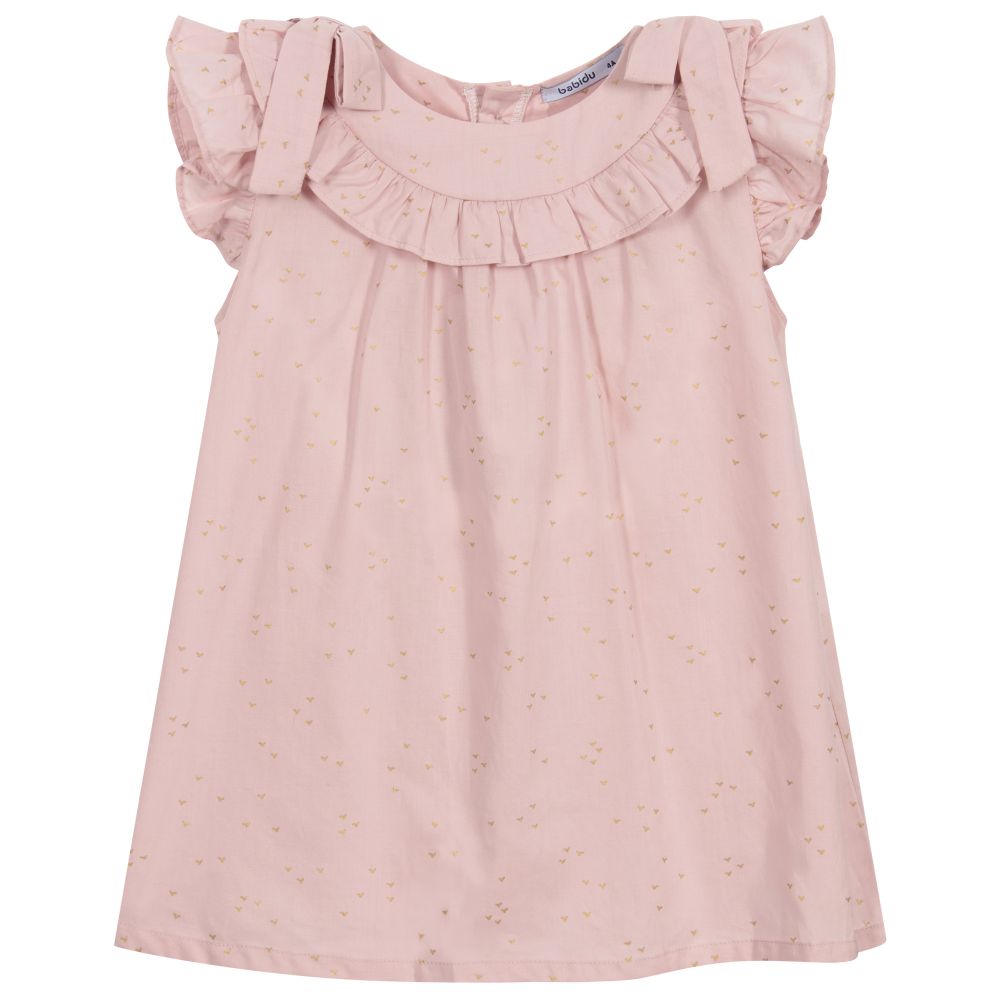 Babidu - Girls Pink Cotton Dress Set | Childrensalon