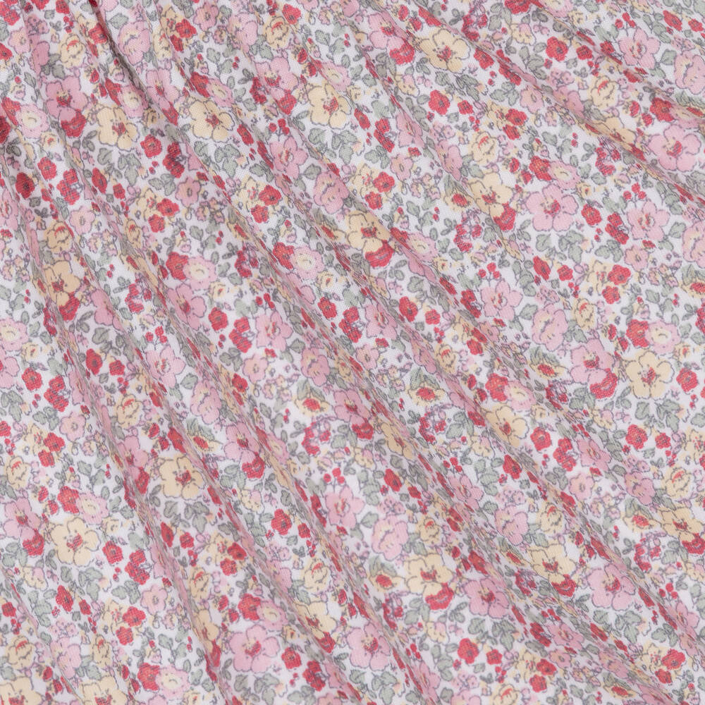 Babidu-فستان قطن جيرسي لون زهري بطبعة ورود | Childrensalon Outlet