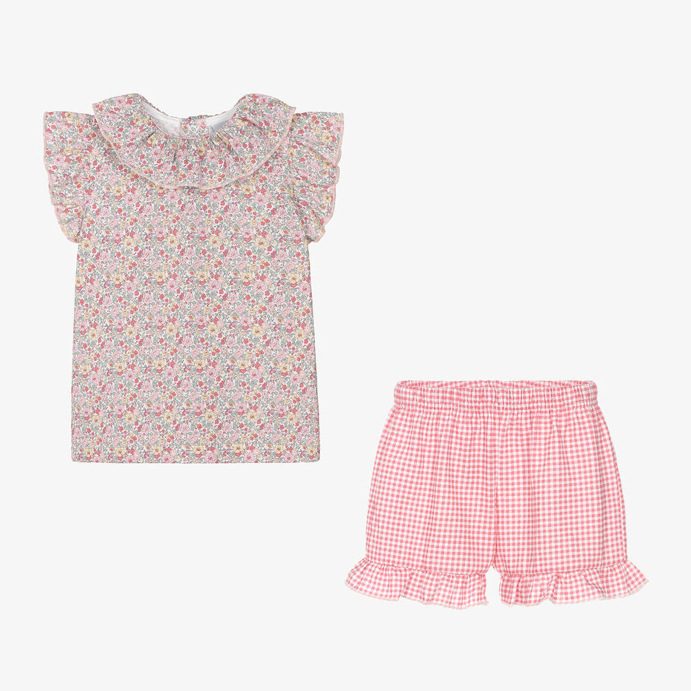 Babidu-بيجاما شورت قطن لون زهري للبنات | Childrensalon Outlet