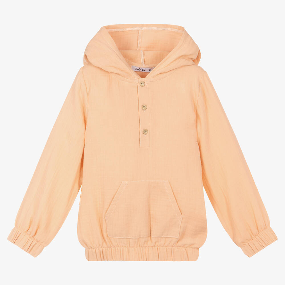 Babidu - Girls Pink Cotton Hoodie | Childrensalon