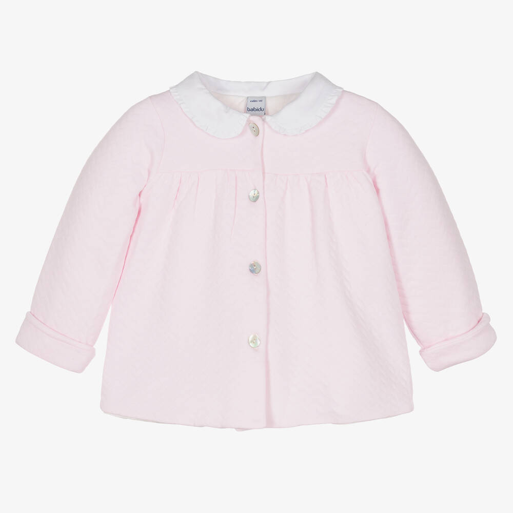Babidu-Girls Pink Cotton Jacket | Childrensalon Outlet