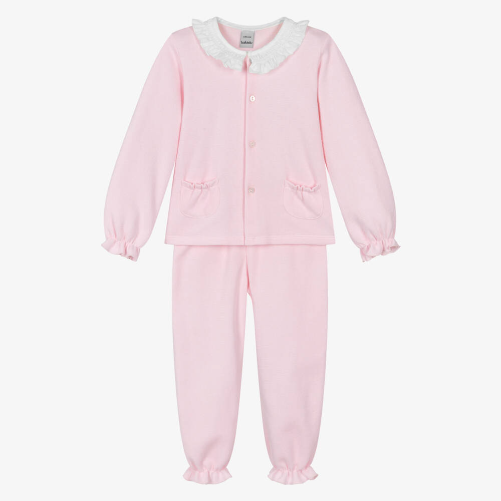 Babidu-Розовые хлопковые пижамы для девочек | Childrensalon Outlet