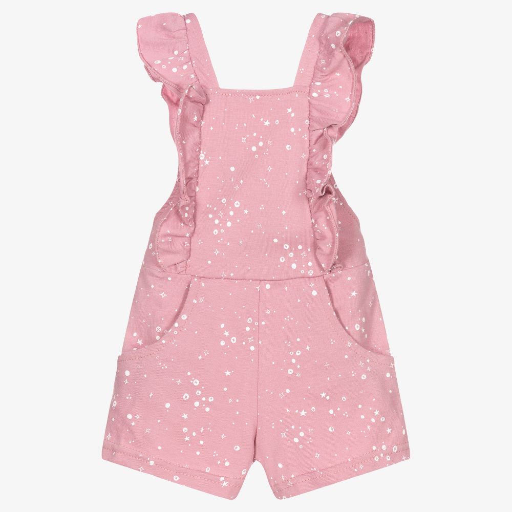 Babidu - Girls Pink Cotton Playsuit | Childrensalon