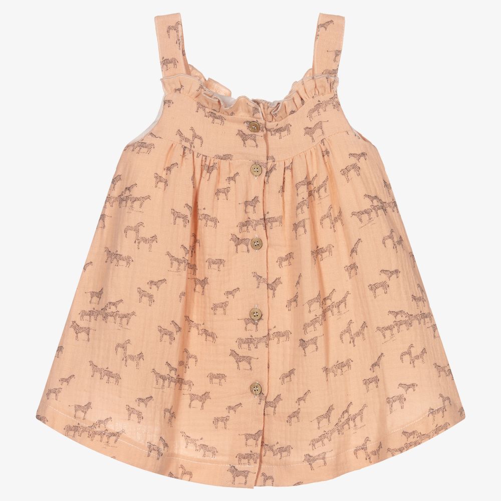 Babidu-فستان قطن لون زهري | Childrensalon Outlet