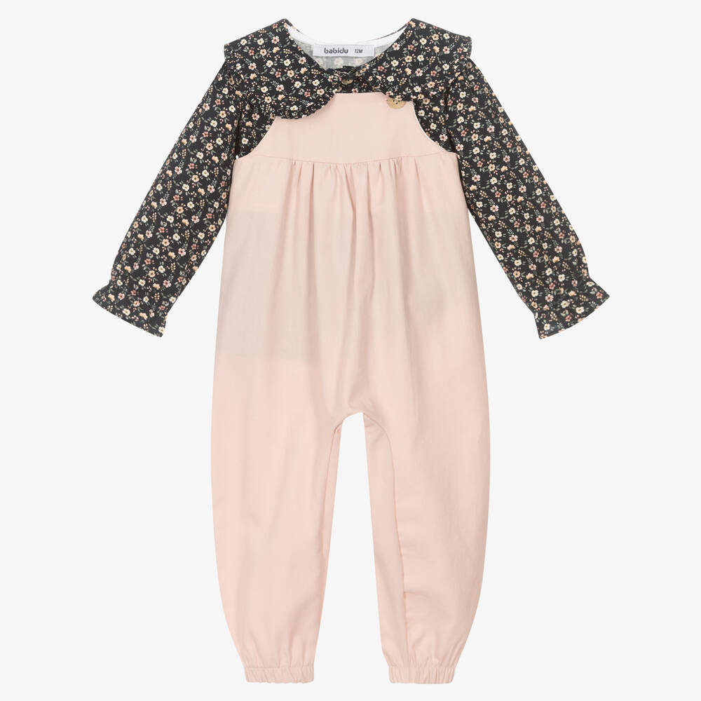 Babidu - Ensemble salopette rose Fille | Childrensalon