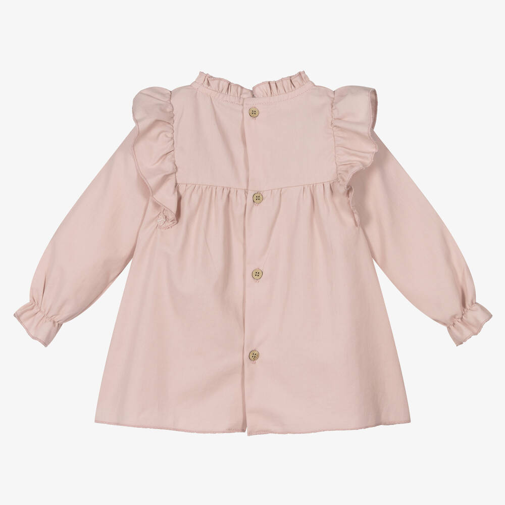 Babidu-Girls Pink Embroidered Dress | Childrensalon Outlet