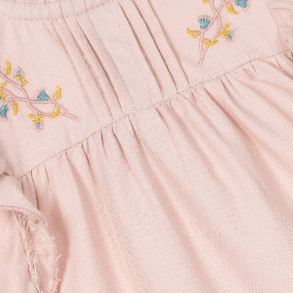 Babidu-Girls Pink Embroidered Dress | Childrensalon Outlet