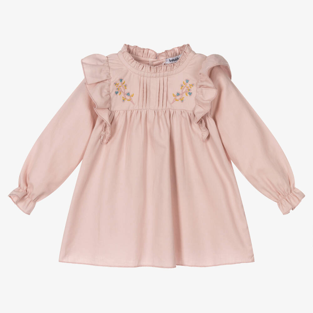 Babidu - Robe rose brodée Fille | Childrensalon