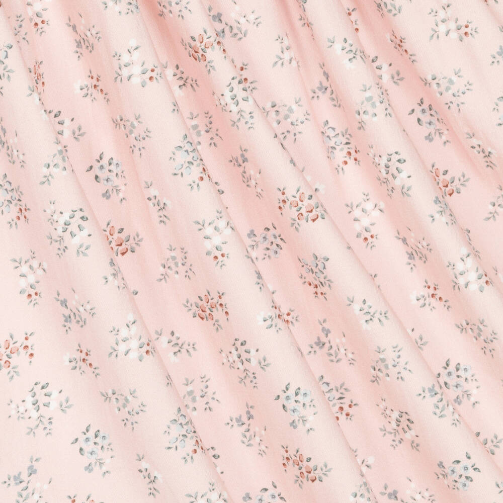 Babidu-Girls Pink Floral Cotton Dress | Childrensalon Outlet