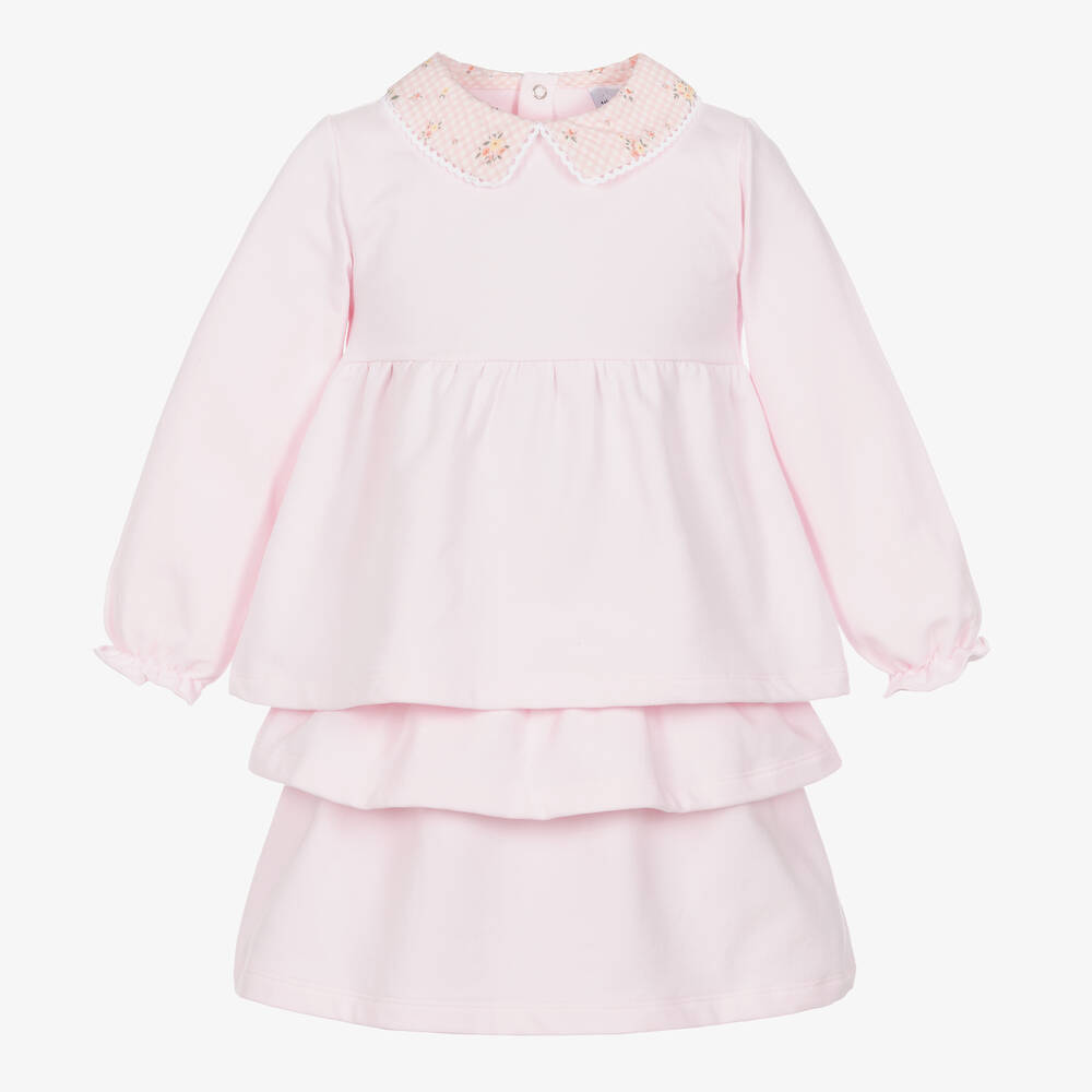 Babidu - Ensemble jupe coton rose à fleurs | Childrensalon