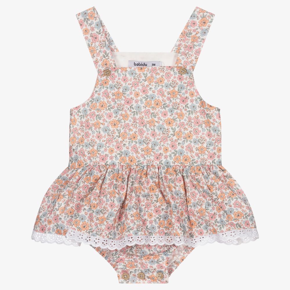 Babidu - Girls Pink Floral Dress | Childrensalon