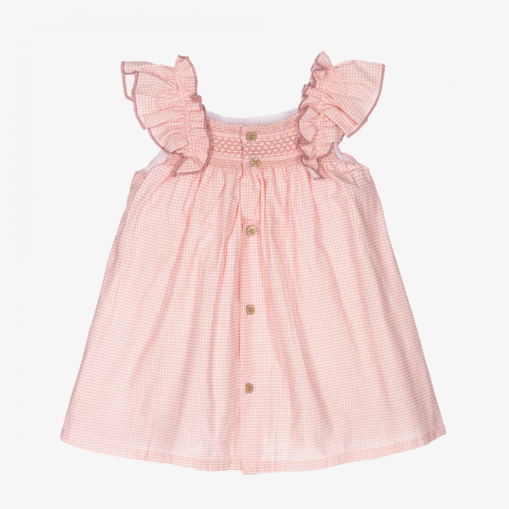 Babidu - Girls Pink Gingham Dress | Childrensalon Outlet
