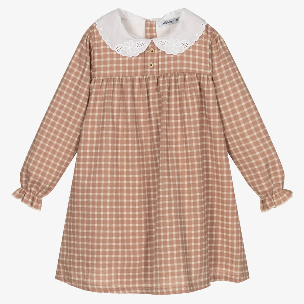 Babidu - Girls Pink Gingham Dress | Childrensalon