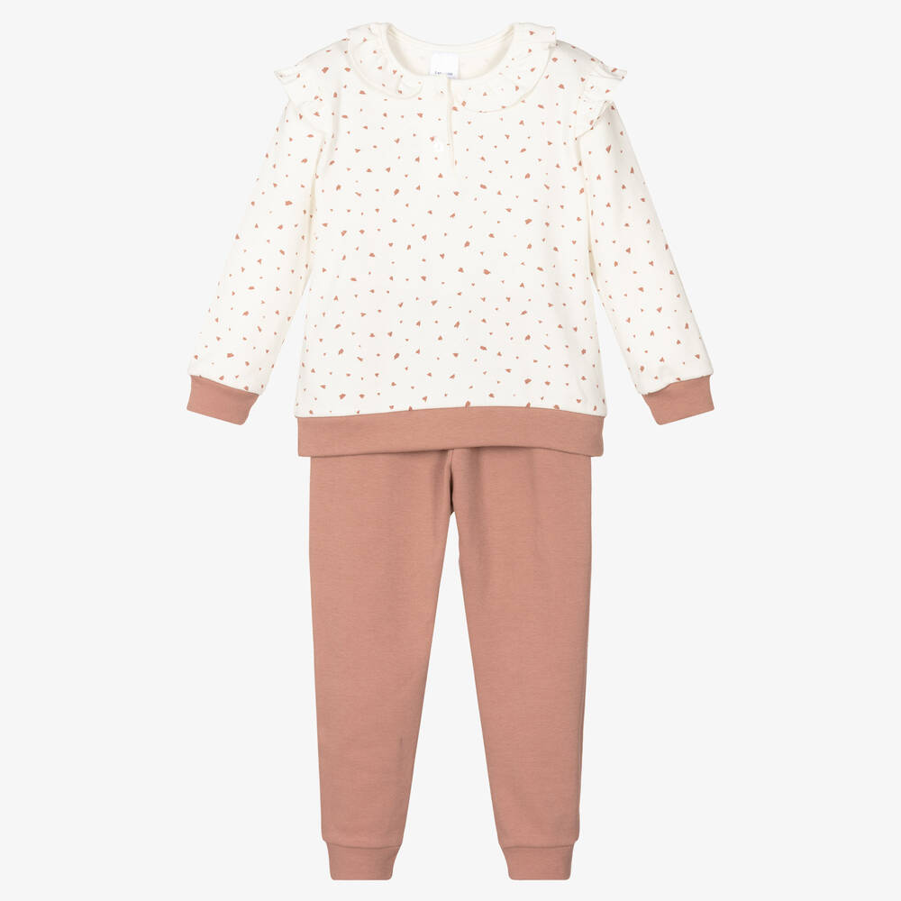 Babidu - Girls Pink & Ivory Pyjamas | Childrensalon Outlet