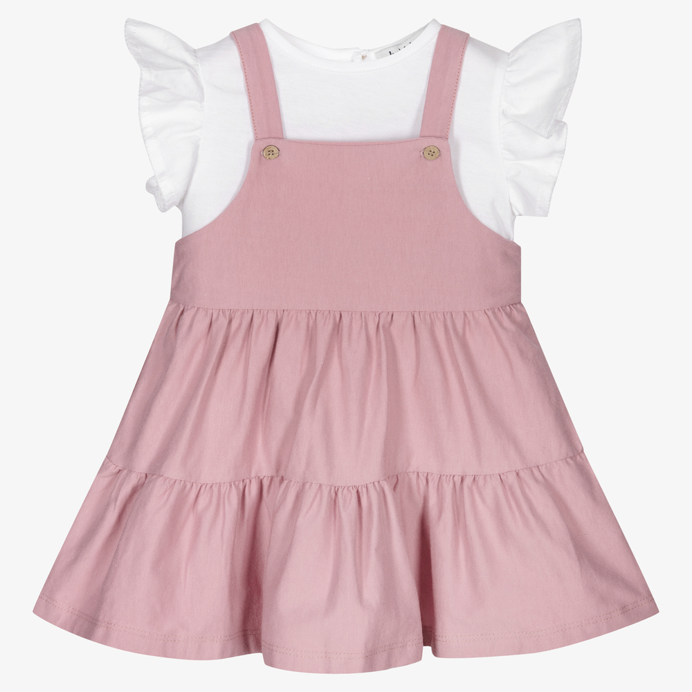 Babidu - Белый топ и розовое платье из джерси для девочек  | Childrensalon