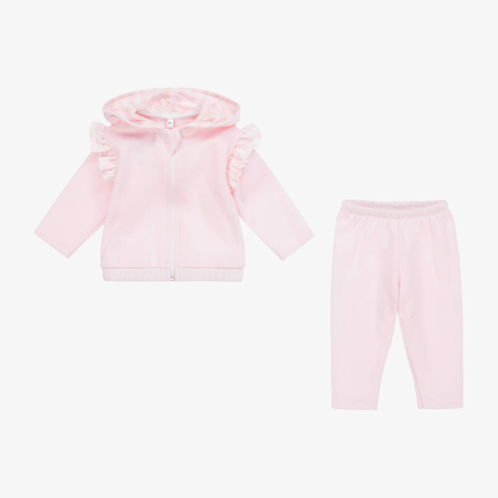 Babidu-Girls Pink Jersey Hooded Set | Childrensalon Outlet