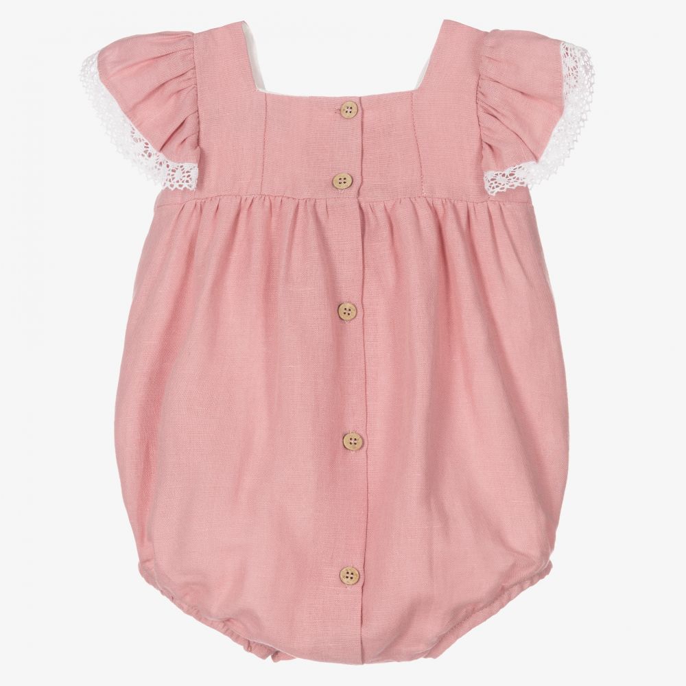 Babidu-Розовый льняной песочник для девочек | Childrensalon Outlet