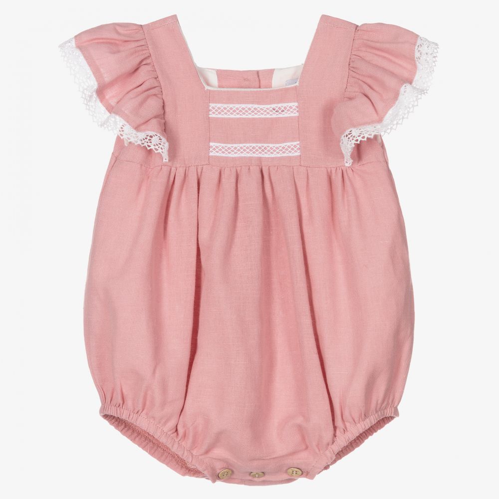 Babidu - Girls Pink Linen Shortie | Childrensalon