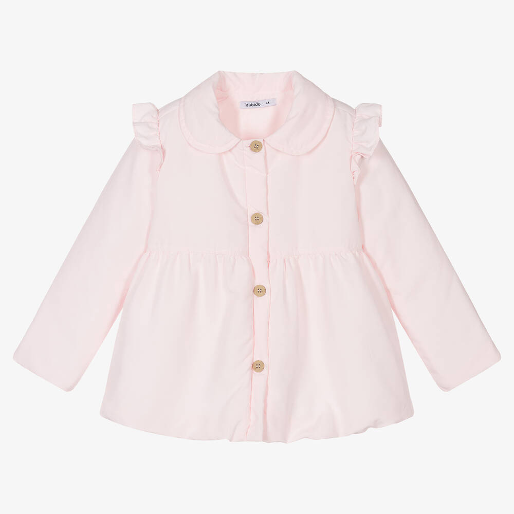 Babidu - Girls Pink Padded Coat | Childrensalon