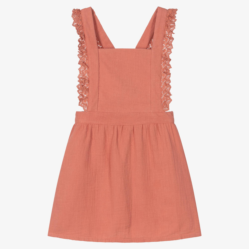 Babidu - Girls Pink Pinafore Dress | Childrensalon