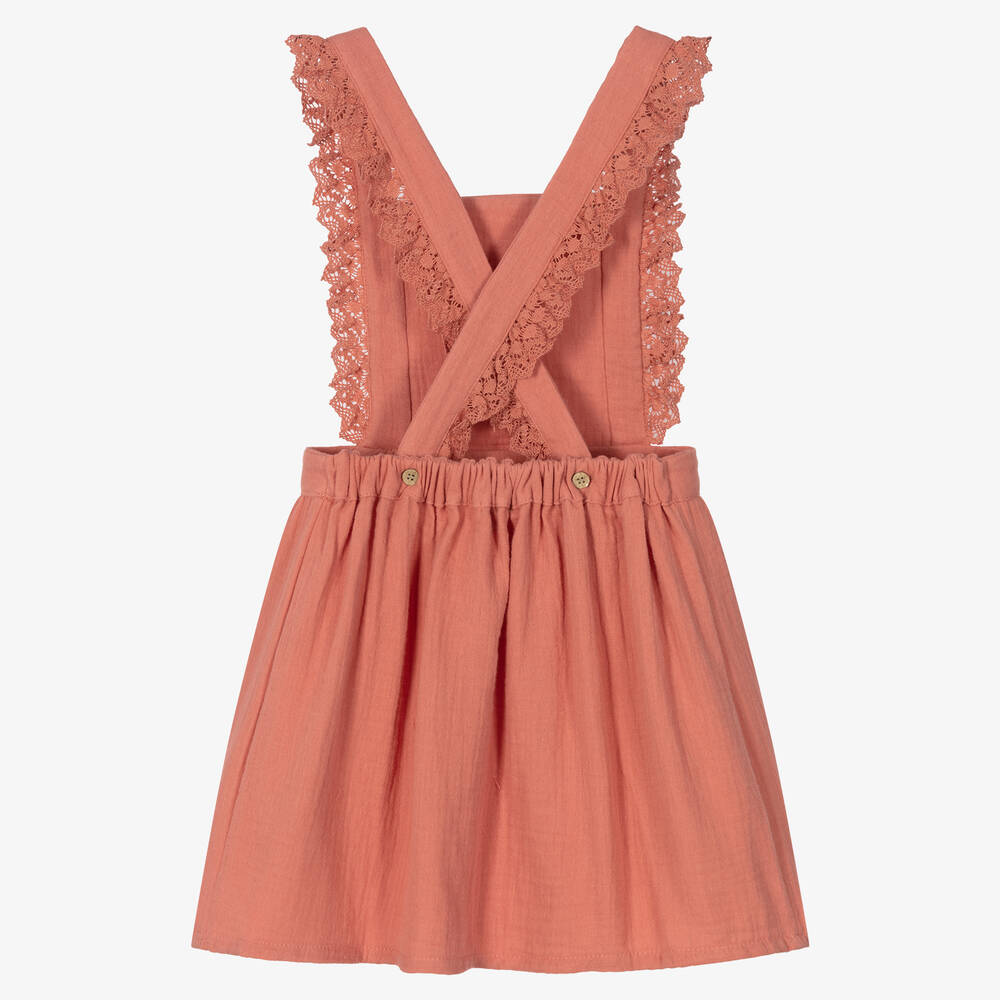 Babidu-Girls Pink Pinafore Dress | Childrensalon Outlet