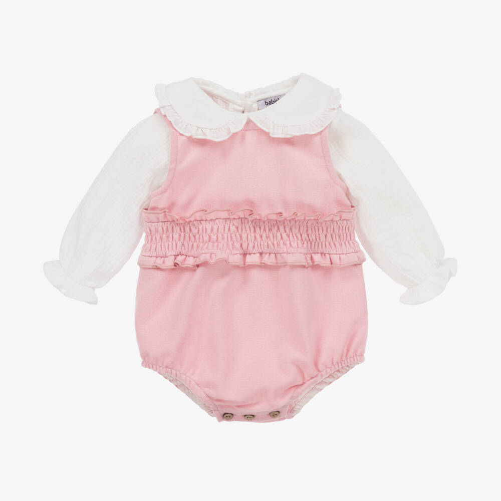 Babidu-Girls Pink Ruffle Shortie Outfit | Childrensalon Outlet