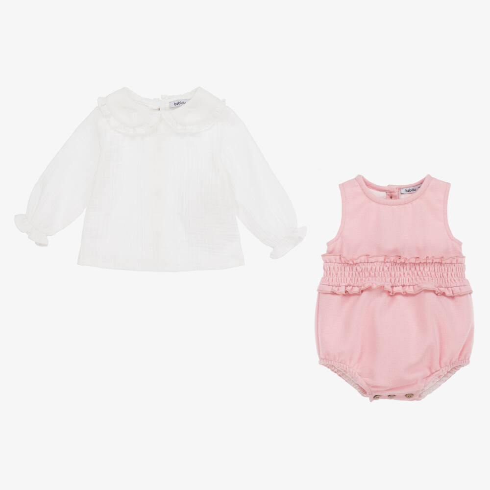 بابيدو -طقم بودي سوت لون زهري للمولودات | Childrensalon Outlet