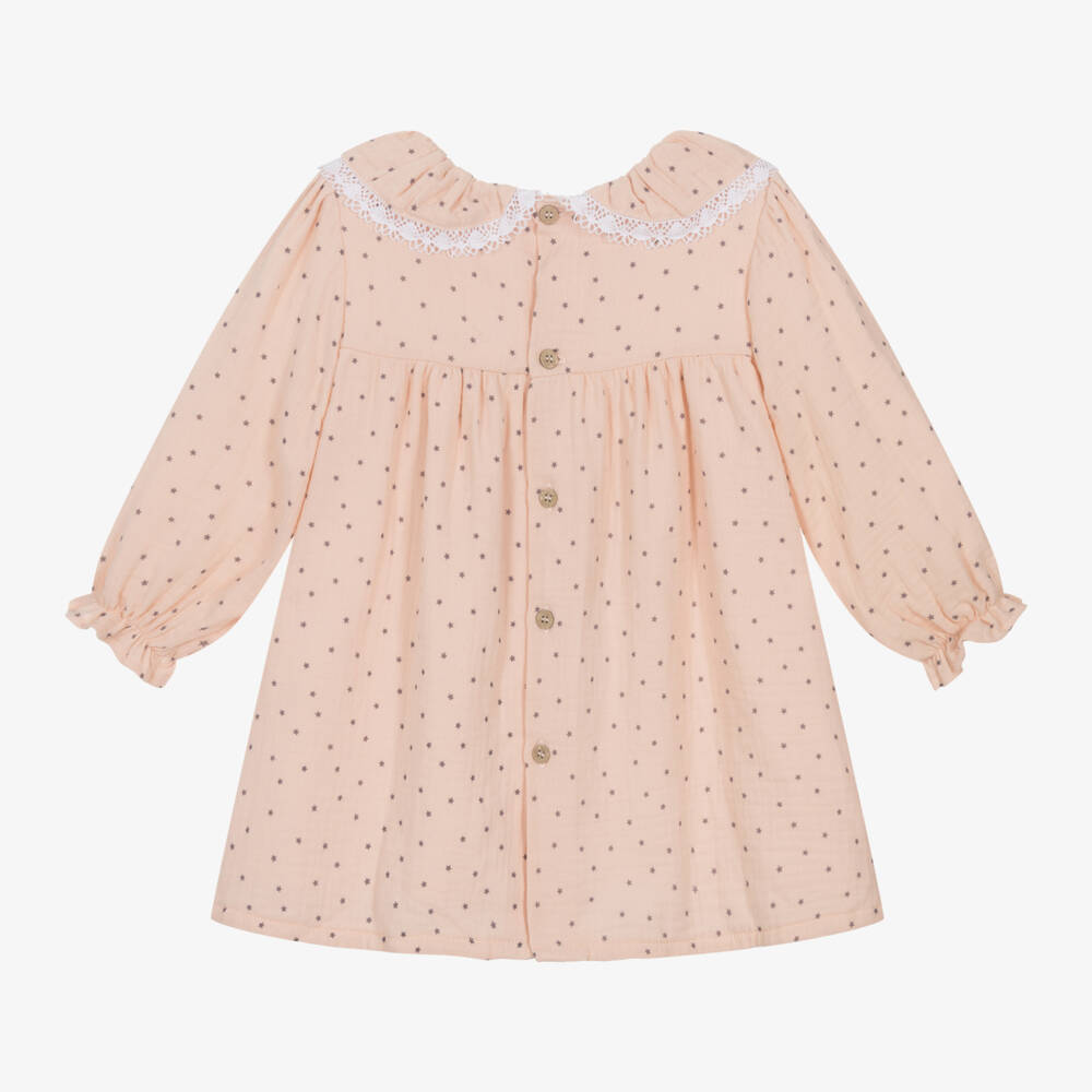 Babidu-Girls Pink Star Pattern Dress | Childrensalon Outlet