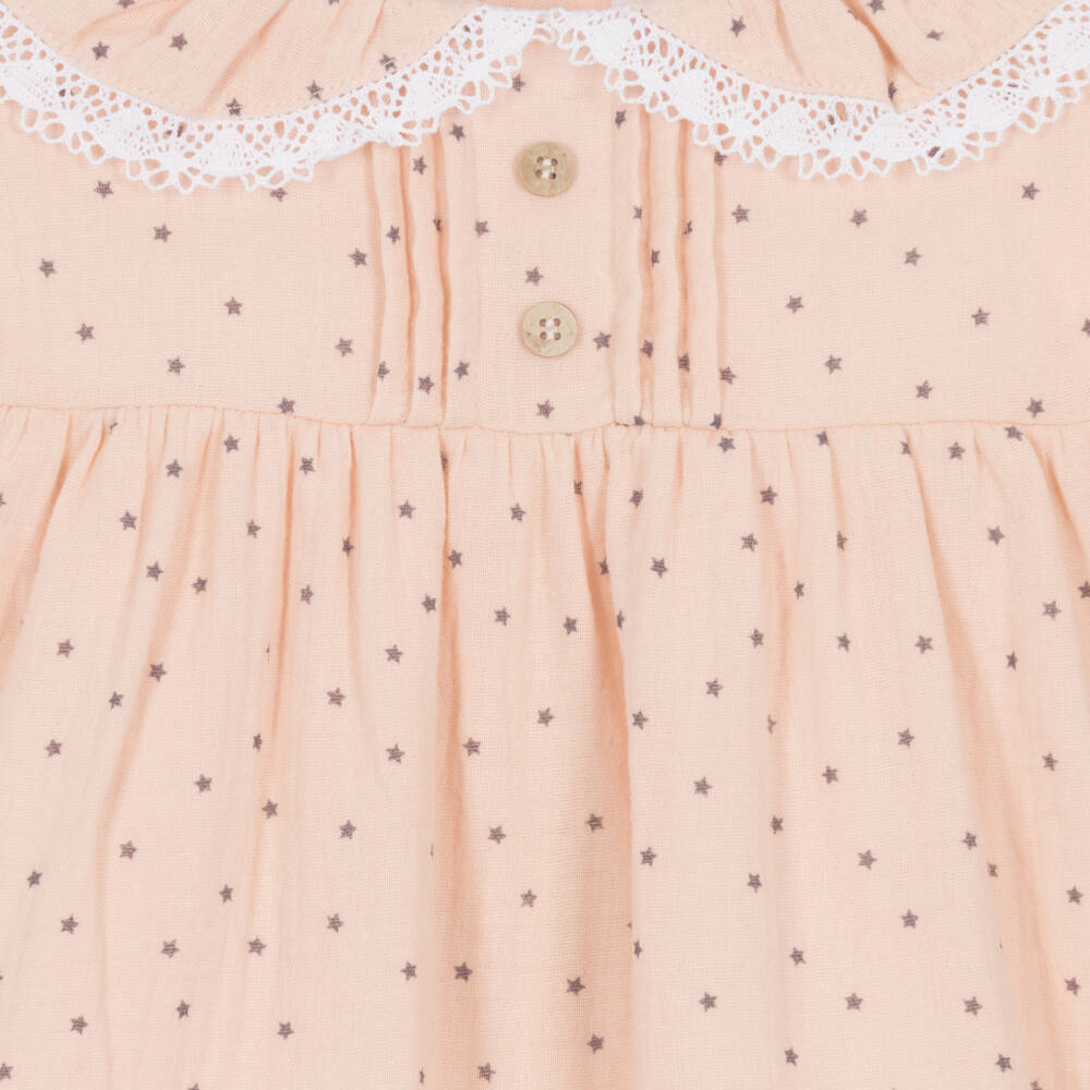 Babidu-Girls Pink Star Pattern Dress | Childrensalon Outlet