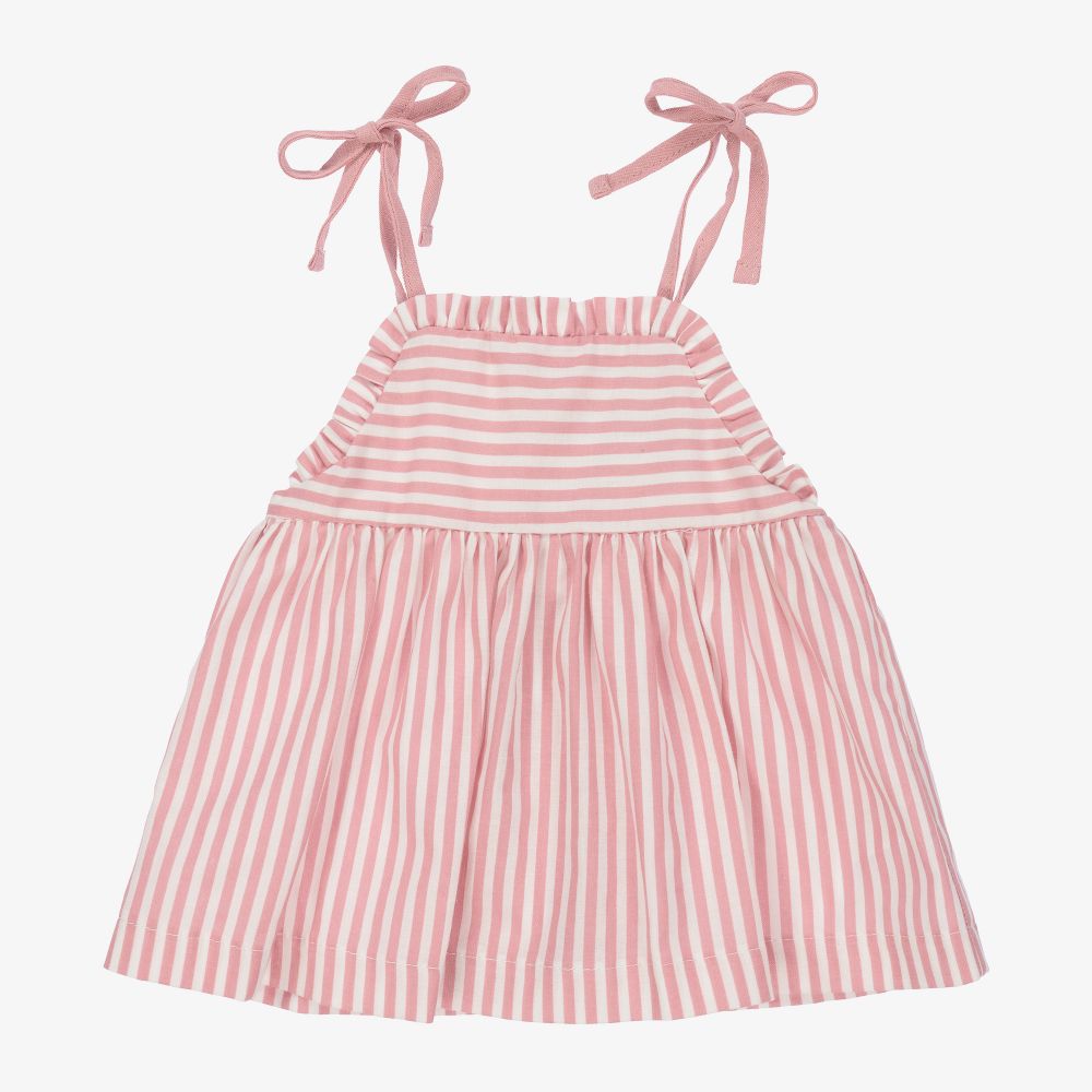 Babidu - Robe rose à rayures Fille | Childrensalon