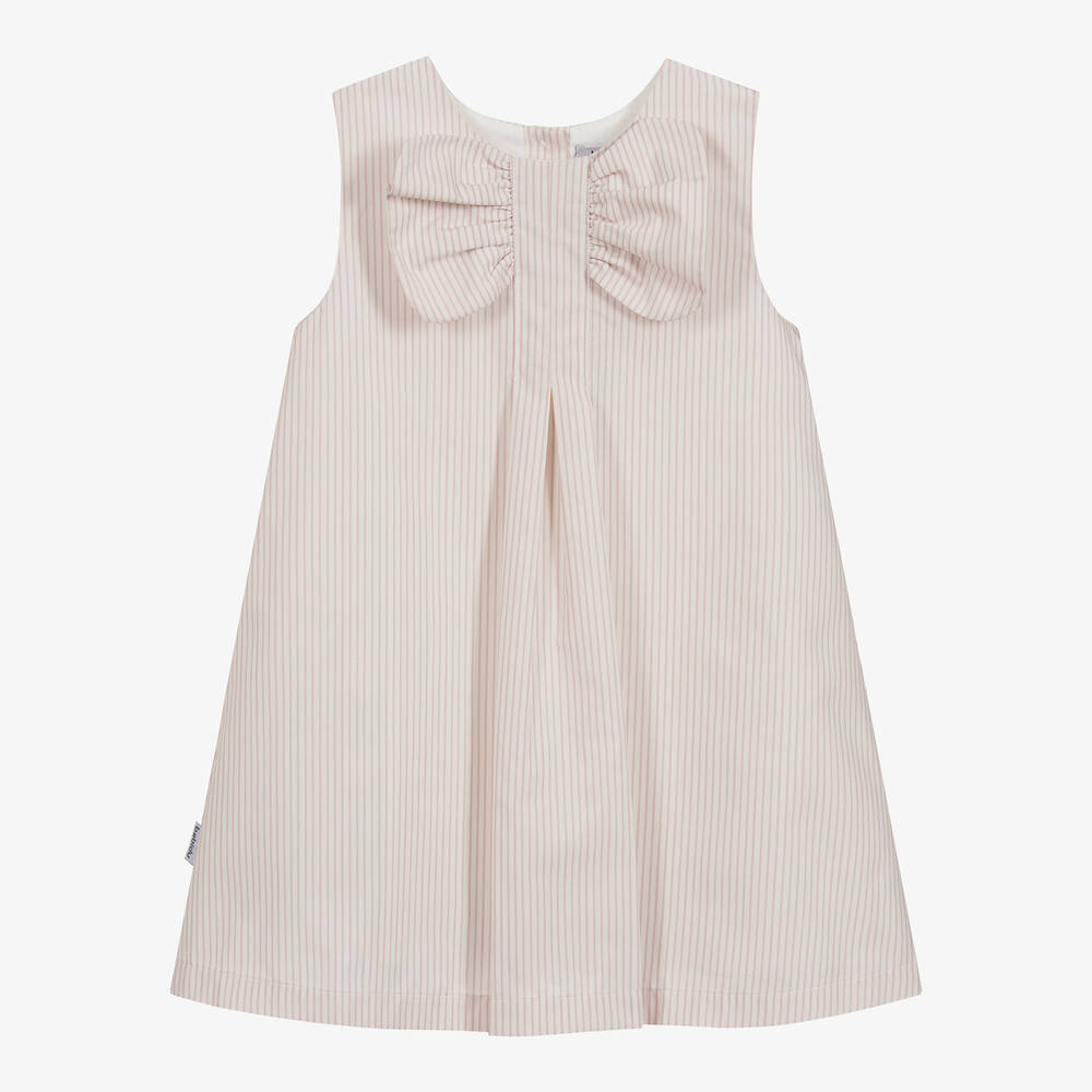 Babidu - Girls Pink Striped Dress | Childrensalon