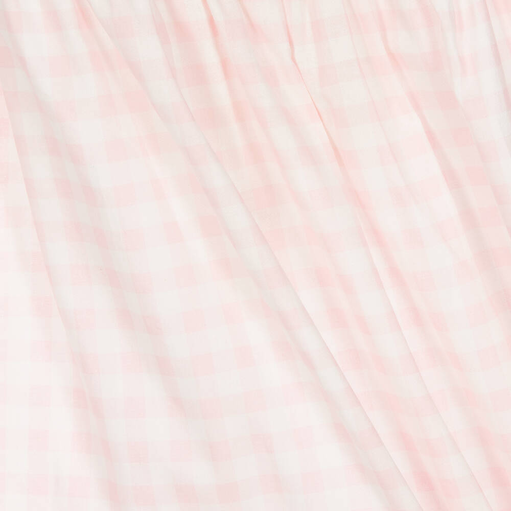 Babidu-Girls Pink & White Check Cotton Dress | Childrensalon Outlet