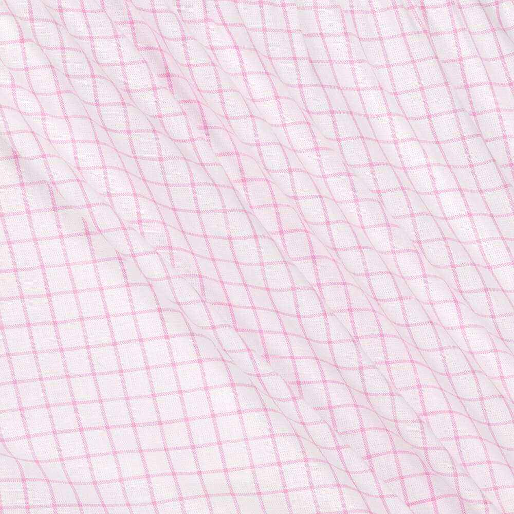 Babidu-Girls Pink & White Cotton Dress | Childrensalon Outlet