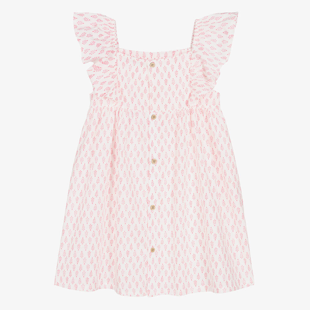 Babidu-Girls Pink & White Smocked Dress | Childrensalon Outlet