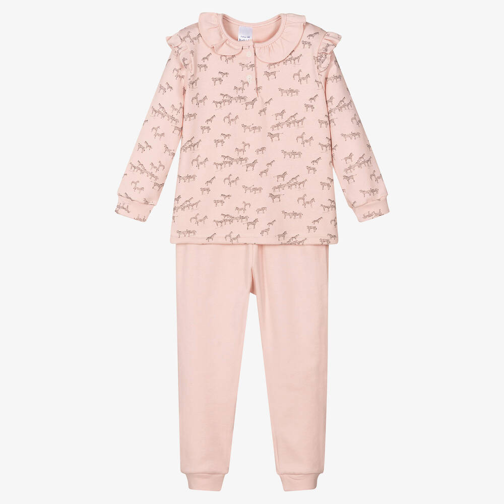 Babidu - Girls Pink Zebra Pyjamas | Childrensalon