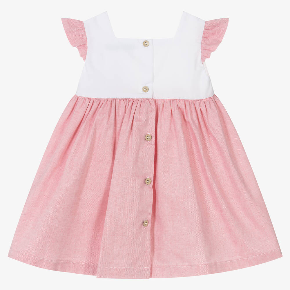 Babidu-Girls Red Cotton Dress | Childrensalon Outlet