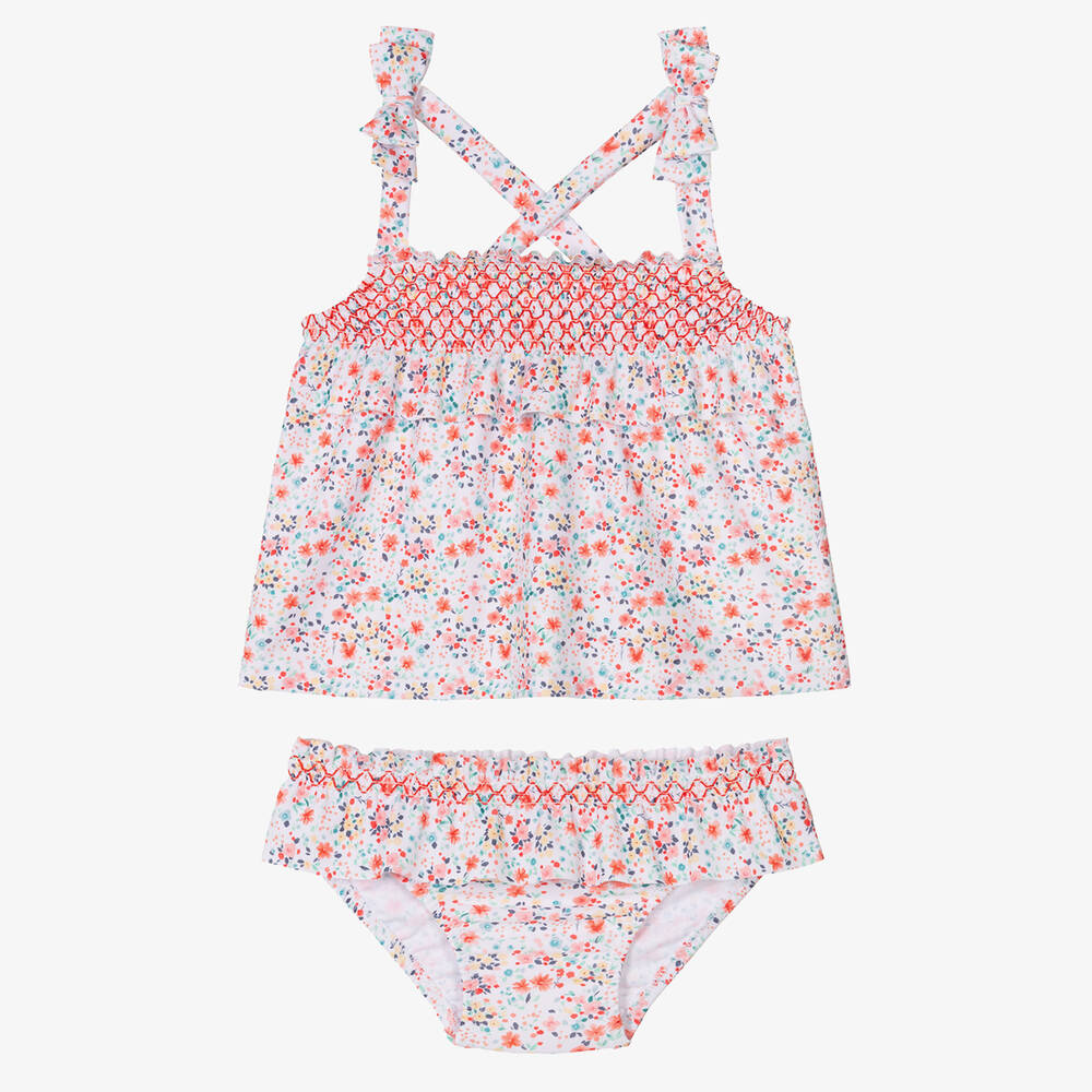 Babidu-Girls Red Floral Print Tankini | Childrensalon Outlet