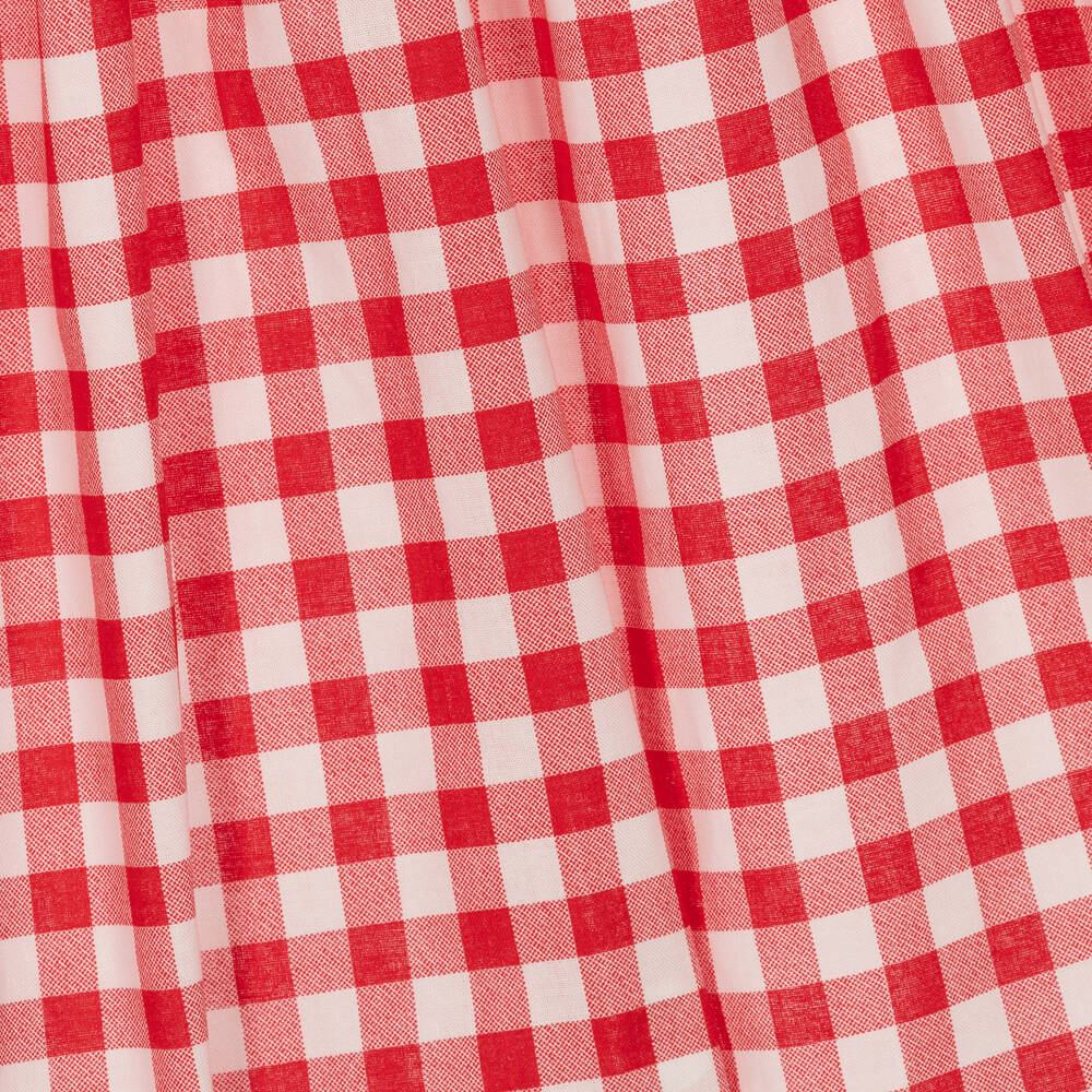 Babidu-Girls Red Gingham Cotton Dress | Childrensalon Outlet